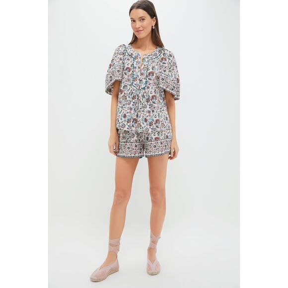 POMANDER PLACE Cream Chintz Nova Shorts Size L NWT Retail $98 Tuckernuck - Picture 4 of 8